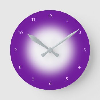 Purple Round Clock by Youbeaut at Zazzle
