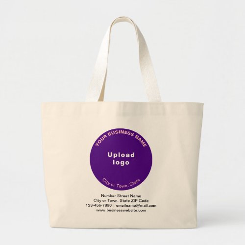 Purple Round Shape Business Brand on Jumbo Large Tote Bag