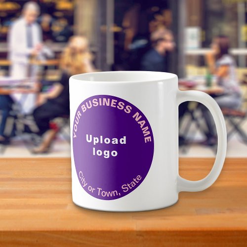 Purple Round Shape Business Brand on Mug