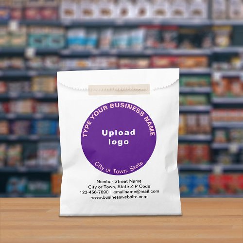 Purple Round Shape Business Brand on Paper Bag
