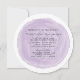 Purple Round Watercolor Wedding Invite