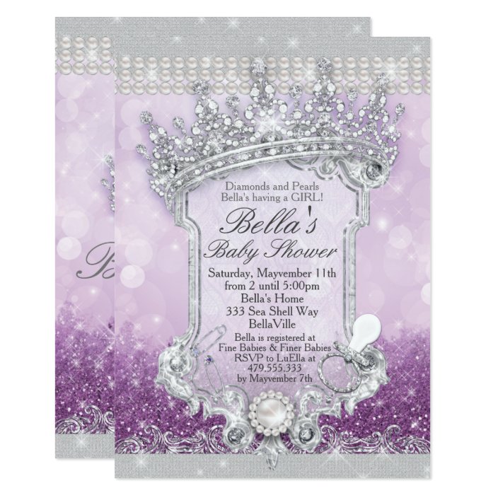 bling baby shower invitations