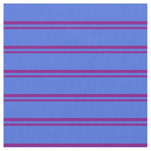 Purple & Royal Blue Colored Pattern Fabric (Close Up)
