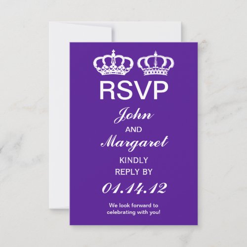 Purple Royal Couple RSVP Card