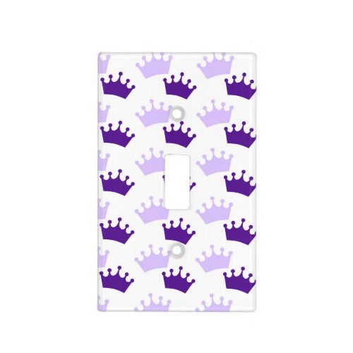 Purple Royal Crowns Fairytale Prince Storybook Light Switch Cover