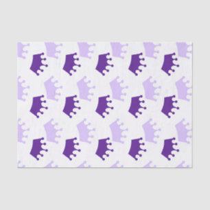 Purple Royal Crowns Fairytale Princess Baby Shower Tissue Paper