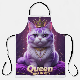 Purple Royal Kitty – Queen Hear My Kitty Purr Apron
