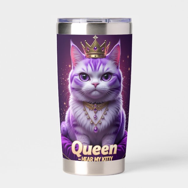 Purple Royal Kitty – Queen Hear My Kitty Purr Insulated Tumbler (Front)