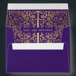 Purple Royal Medieval Gold Sword Wedding Envelope<br><div class="desc">Celebrate your special day with this Royal Medieval Gold Sword Wedding design. The gold featured in this design is not real foil. You can customize this further by clicking on the "PERSONALIZE" button. Use a gold or white pen to fill in your recipient's address.</div>