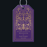Purple Royal Medieval Sword Wedding Thank You Gift Tags<br><div class="desc">Celebrate your special day with this Royal Medieval Sword Wedding design. The gold featured in this design is not real foil. You can customize this further by clicking on the "PERSONALIZE" button.</div>