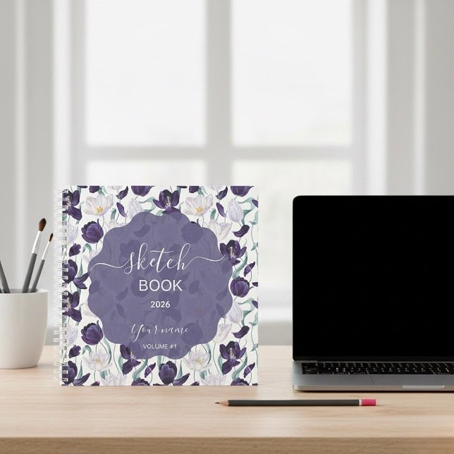 Purple Royal Tulip Sketchbook Notebook (Creator Uploaded)