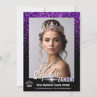 Purple Royale Pageant Autograph Card | QR Code