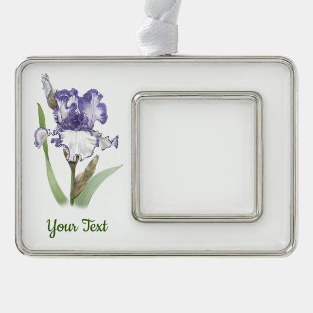 Purple Ruffled Iris Christmas Ornament (Front)