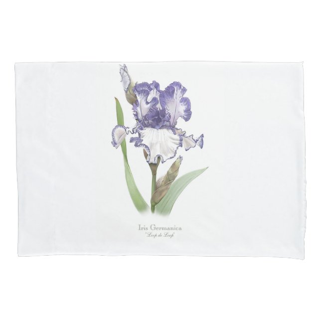 Purple Ruffled Iris Pillow Case (Front)