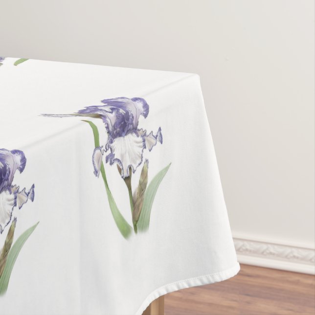 Purple Ruffled Iris Tablecloth (In Situ)