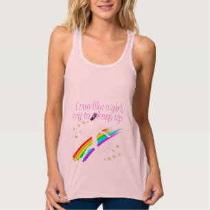 PURPLE RUN LIKE A GIRL PERSONALIZED TANK TOP