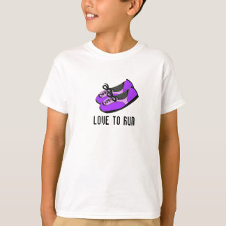 Purple Running Shoes with Saying T-Shirt