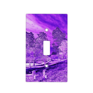 Purple Rural Scenic Landscape Light Switch Cover