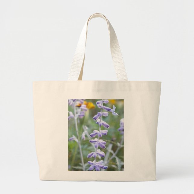 Purple Russian Sage -Pervoskia Large Tote Bag (Front)