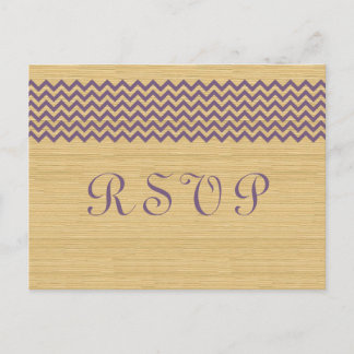 Purple Rustic Chevron RSVP Postcard