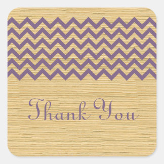 Purple Rustic Chevron Thank You Stickers