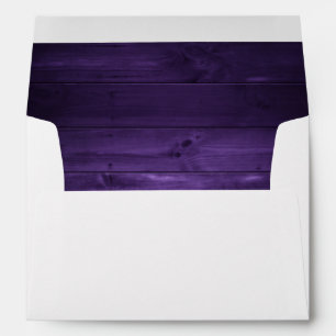 Purple Rustic Country Wood Wedding Envelope