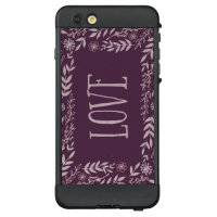Purple Rustic Floral Love LifeProof NÜÜD iPhone 6 Plus Case
