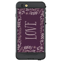 Purple Rustic Floral Love LifeProof NÜÜD iPhone 6s Plus Case