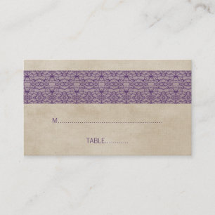 Purple Rustic Lace Wedding Place Card
