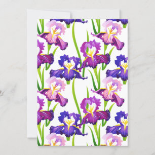 Purple Rustic Meadow Iris Flowers Watercolor Holiday Card