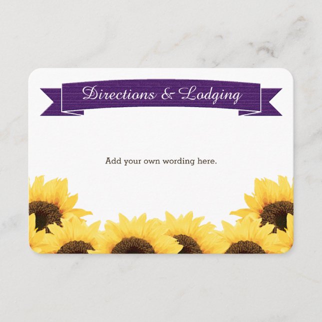 PURPLE RUSTIC SUNFLOWER ENCLOSURE INSERT (Front)
