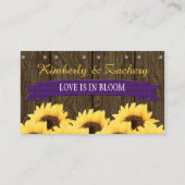 PURPLE RUSTIC SUNFLOWER SEATING PLACE CARD (Back)