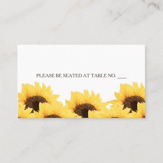 PURPLE RUSTIC SUNFLOWER SEATING PLACE CARD (Front)