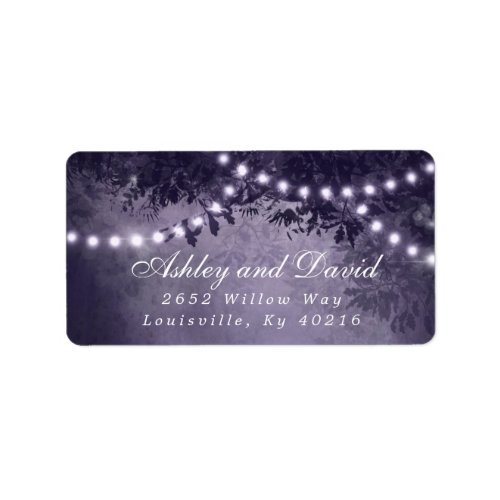 Address Labels 17 Purple Rustic Tree Lights Return Address Label