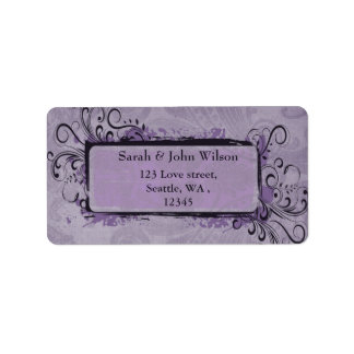 Purple Rustic Vintage Wedding Label
