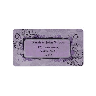 Purple Rustic Vintage Wedding Label