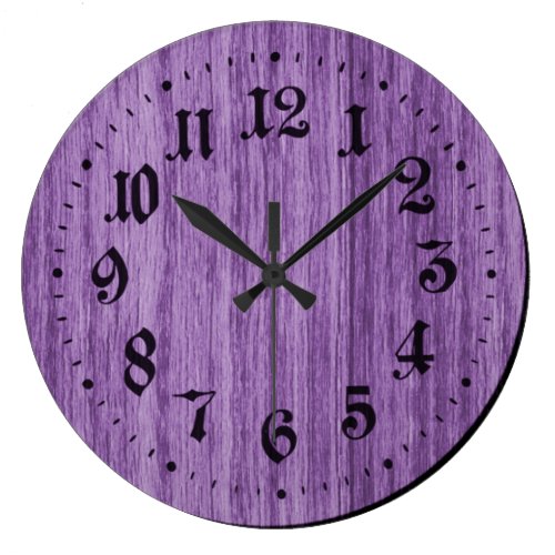 Purple Rustic Wooden Clock