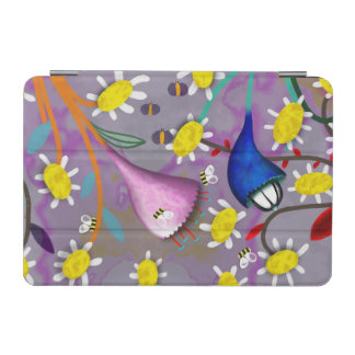 Purple Ruth Fitta bee daisies floral weareable art iPad Mini Cover