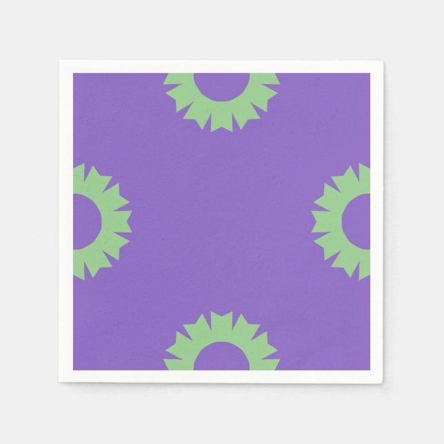 Purple Sage green Geo Napkins (Front)