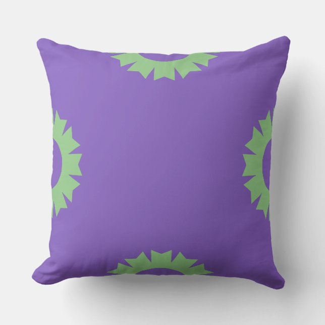 Purple sage green Geo Throw Pillow (Front)