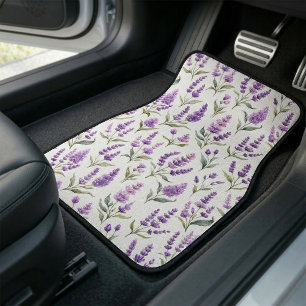 Purple Sage Green Lavender Flowers Car Floor Mat
