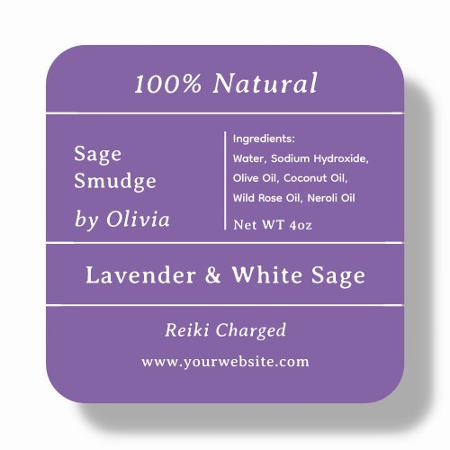 Purple  Sage Smudge Ingredient Labels