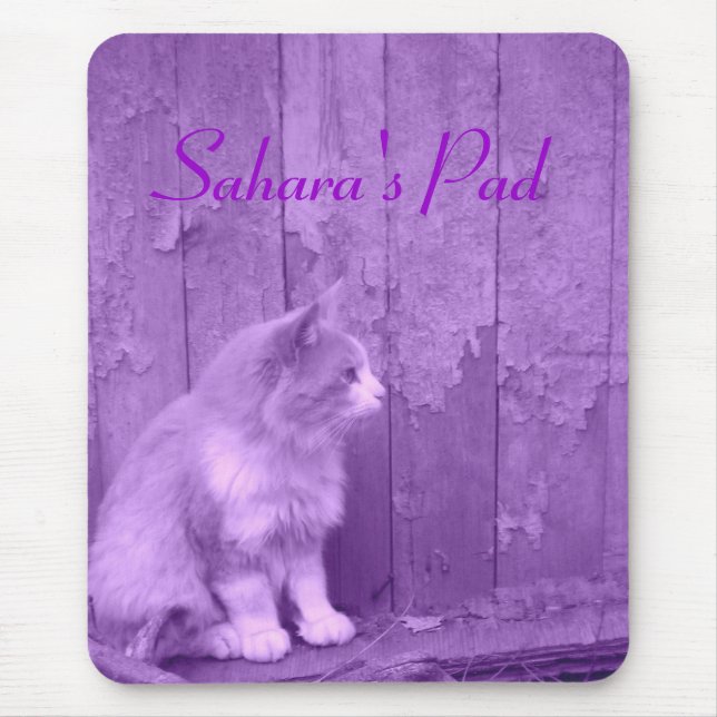 Purple Sahara (cat) *customizable* Mousepad (Front)