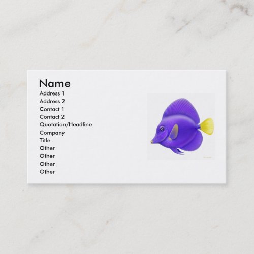 Purple Sailfin Tang Business Card Template