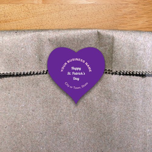Purple Saint Patrick Business Heart Shape Sticker