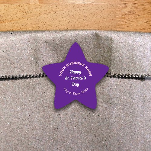 Purple Saint Patrick Business Star Shape Sticker