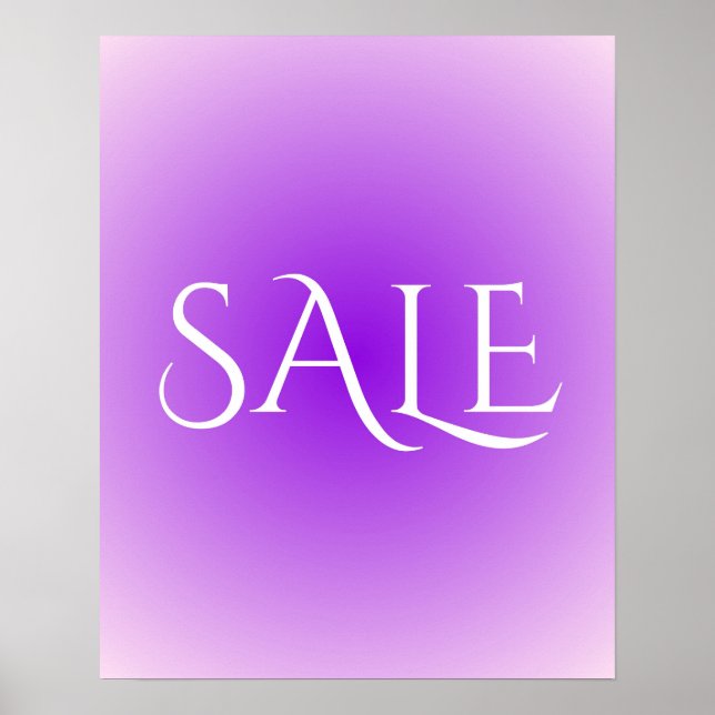 Purple Sale Sign, Aesthetic Pretty Sale Poster (Front)
