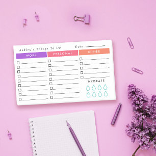 Purple Salmon Pink Daily Organizer To Do List Post-it Notes