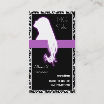 Purple Salon businesscards and appointment