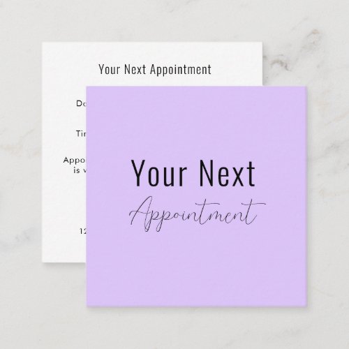 Purple Salon Makeup Artist Appointment Card